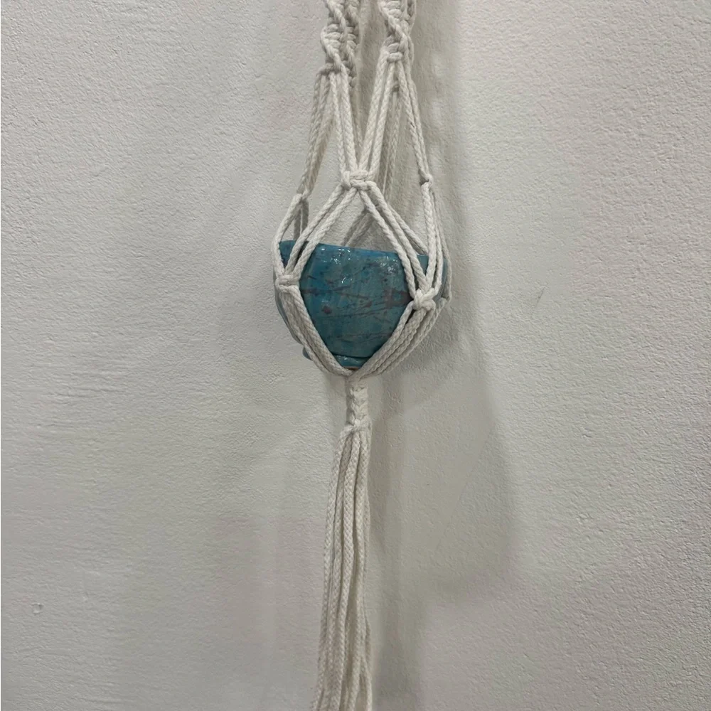 Handcrafted White Macrame Plant Hanger